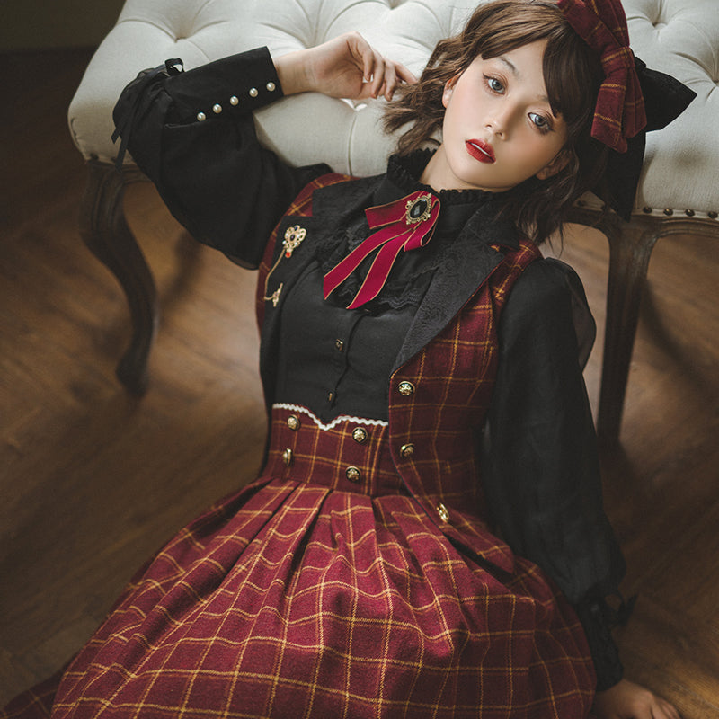 Rose - Elegant Lolita Fishbone Grid Skirt Customized - image 23