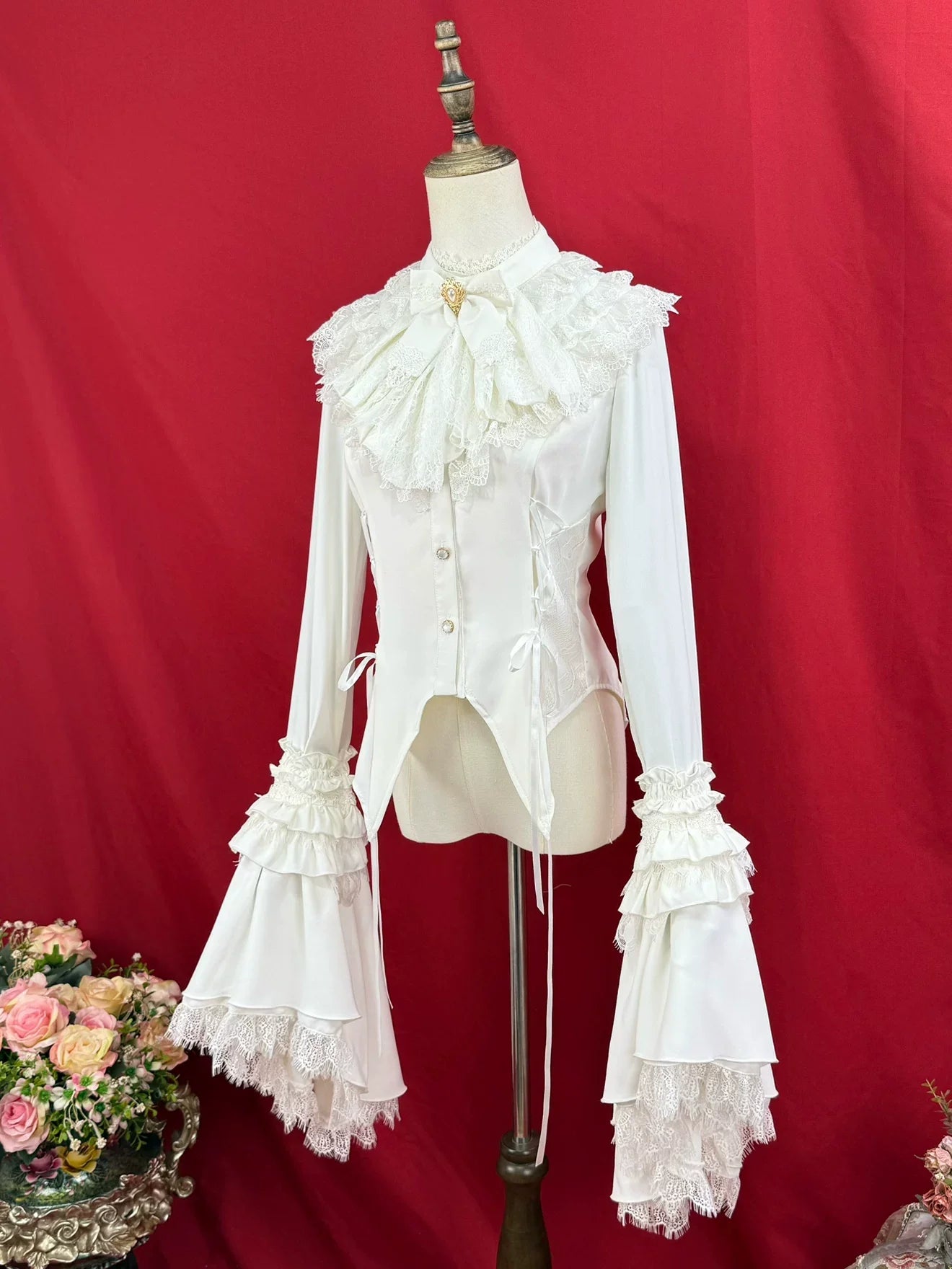 Broken Winged Bat - Gothic Lolita Shirt & SK Set, Bat-wing Shaped Hem - image 8