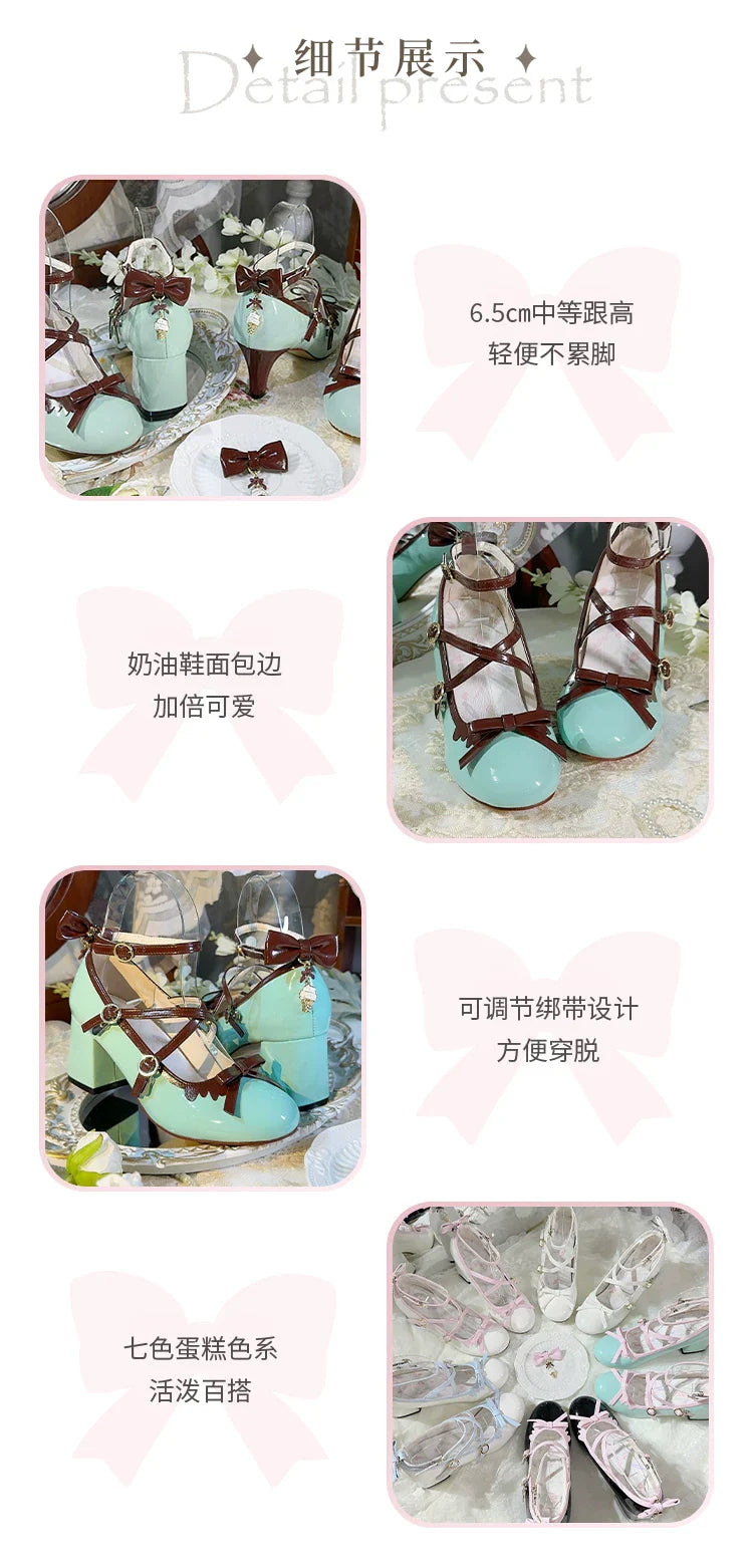 Lady Tea Party - Elegant Lolita Heel Shoes - Macaron Color - image 16