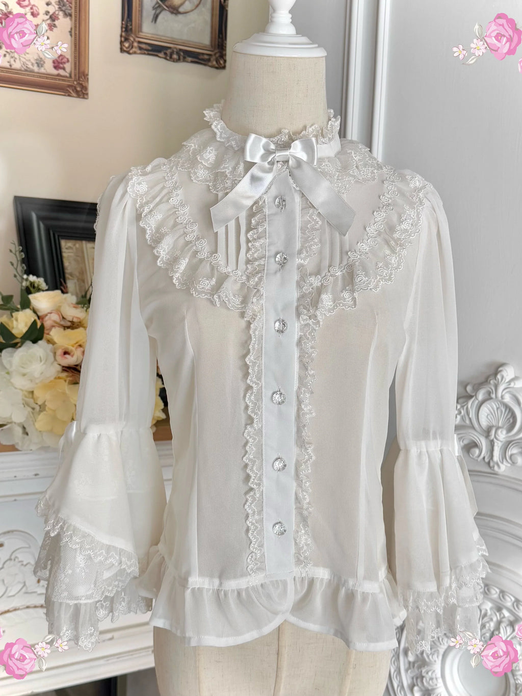 2026 Summer Rose Lattice Tiered Sweet Lolita JSK Dress with Bow Headpiece and Accessories - image 13
