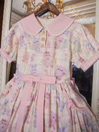 Starry Pudding Bear - Sweet Lolita JSK and Printed OP Dress - image 16