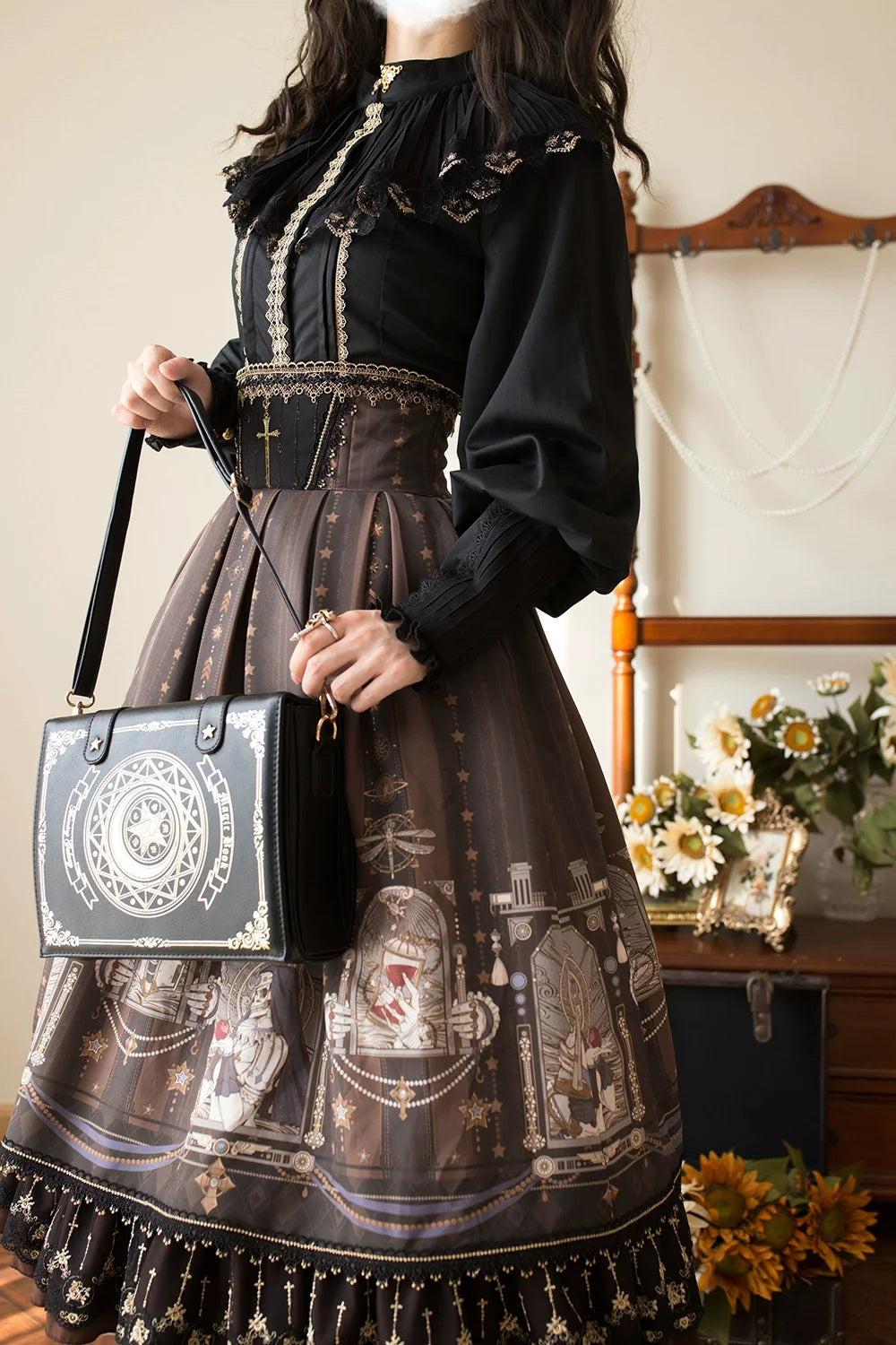 Demon Hunting Notes - Fishbone Gothic Lolita Skirt - image 17