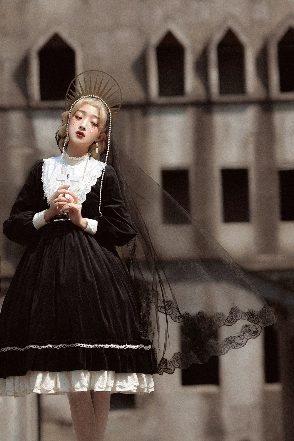 Vintage Elegant Velvet OP Dress - image 30