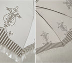 Lyre Academy - Classic Lolita 2-Fold Parasol, Lyre Print and Embroidered Trim - image 17