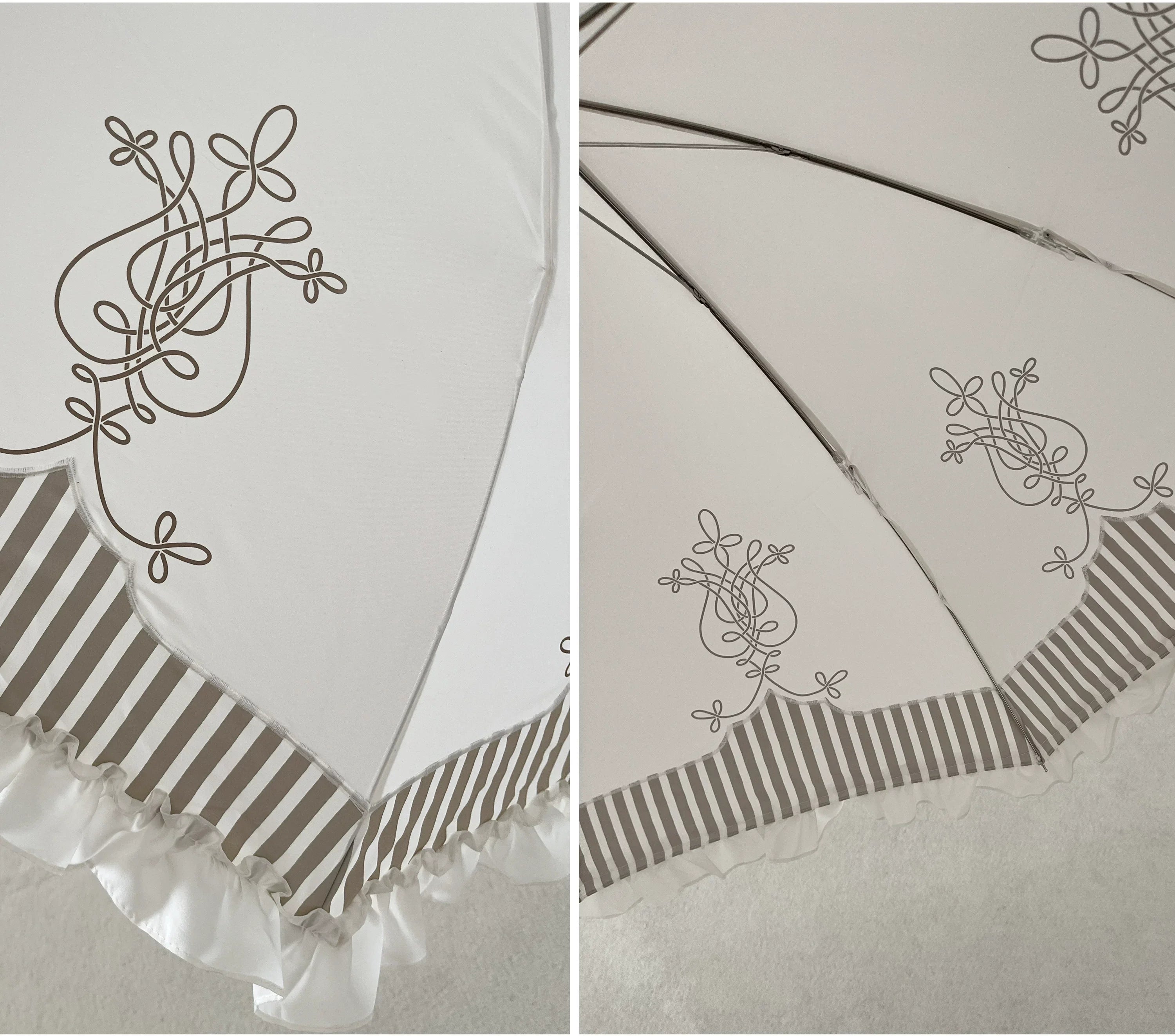 Lyre Academy - Classic Lolita 2-Fold Parasol, Lyre Print and Embroidered Trim - image 17