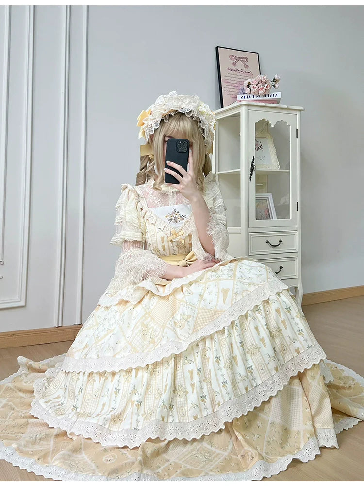 Letter and Poetry Sunflower Matters - Country Lolita JSK Embroidered Printed Lolita Dress and Accessories - image 10