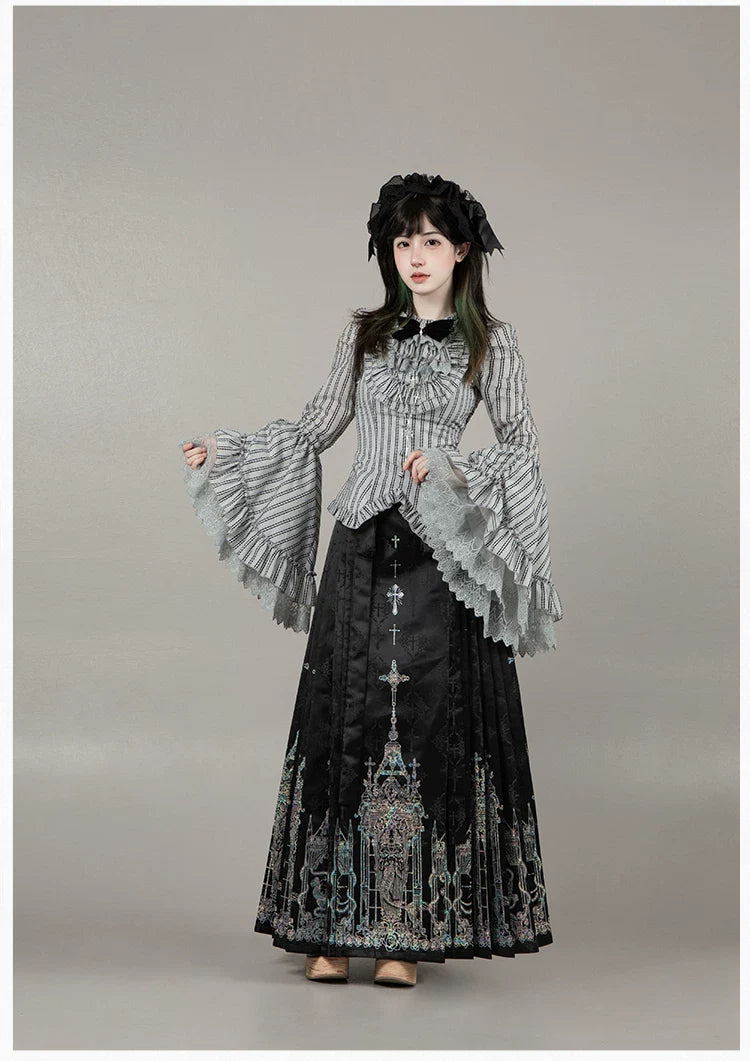 Raven's Night Song Oriental Gothic Lolita Dress Set - image 48
