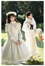 Winter Island Memory - Elegant Lolita Winter Coat & OP Dress Set - image 5