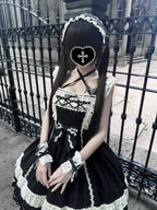 First Generation Doll - Black Old School Lolita Halter JSK Dress with Lace and Accessories - image 3