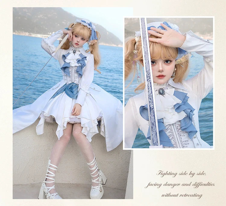 Crumbling Skeleton - Ouji Lolita Fishbone Embroideried Vest & Pants Suits - image 32