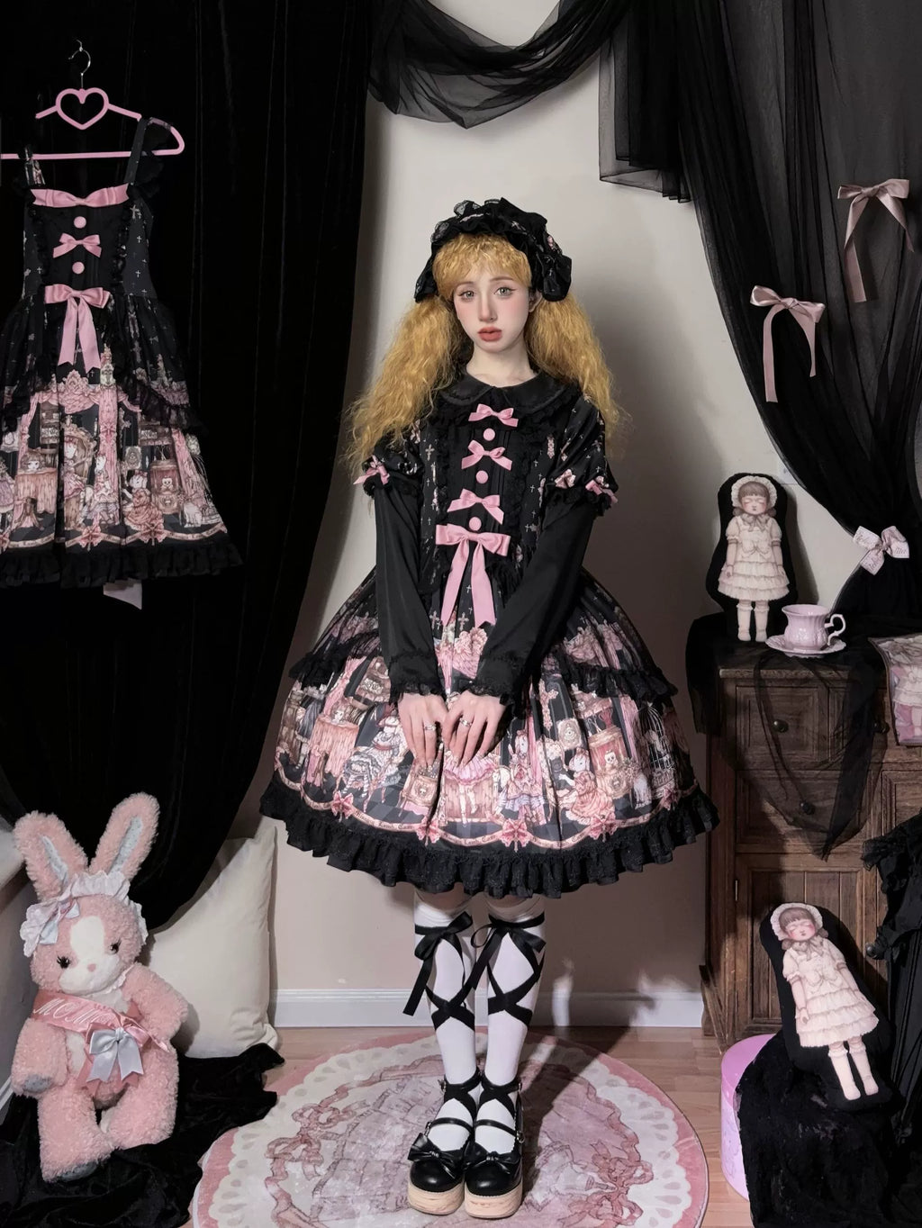 Missing Lamb Case - Gothic Lolita Dress Set with Sheep Prints - image 1