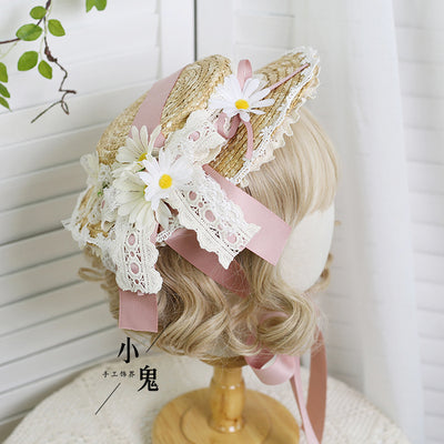 Flower Tea Party Lolita Straw Hat - image 9
