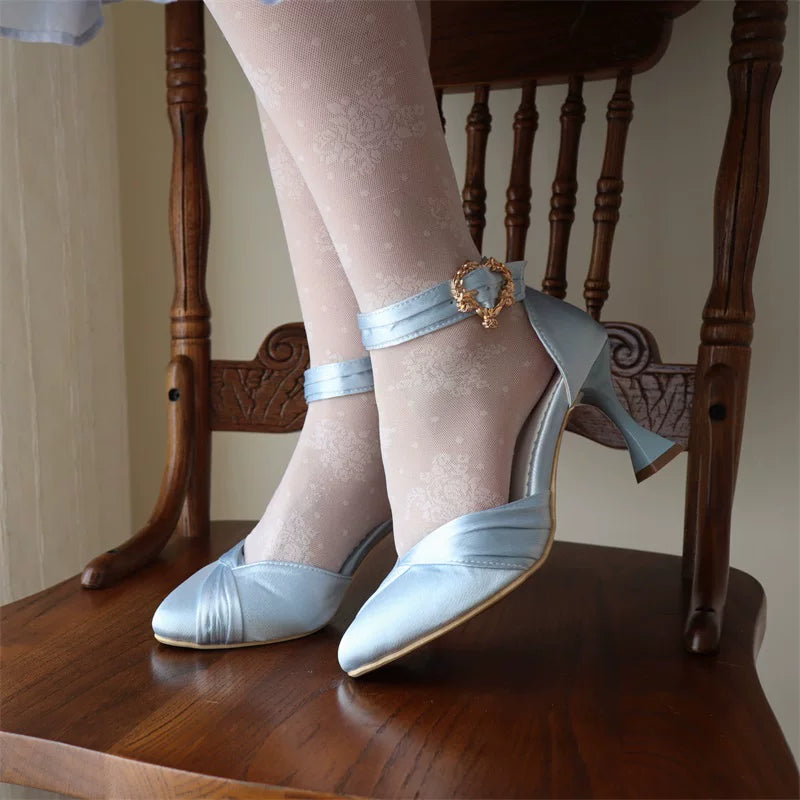 Coronation - Classic Lolita Wine Glass Heel Shoes with Detachable Bows - image 20