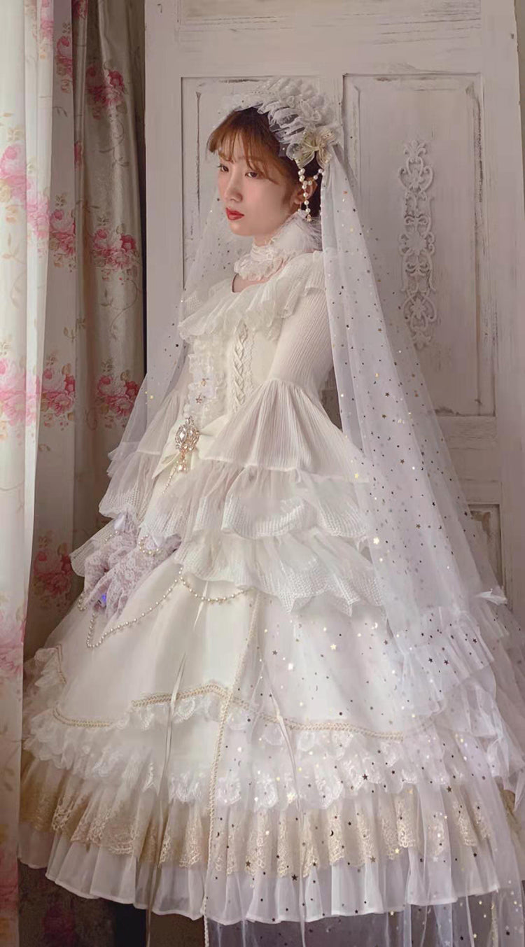 Fate Quartet Gothic Bridal Lolita JSK Dress - image 12