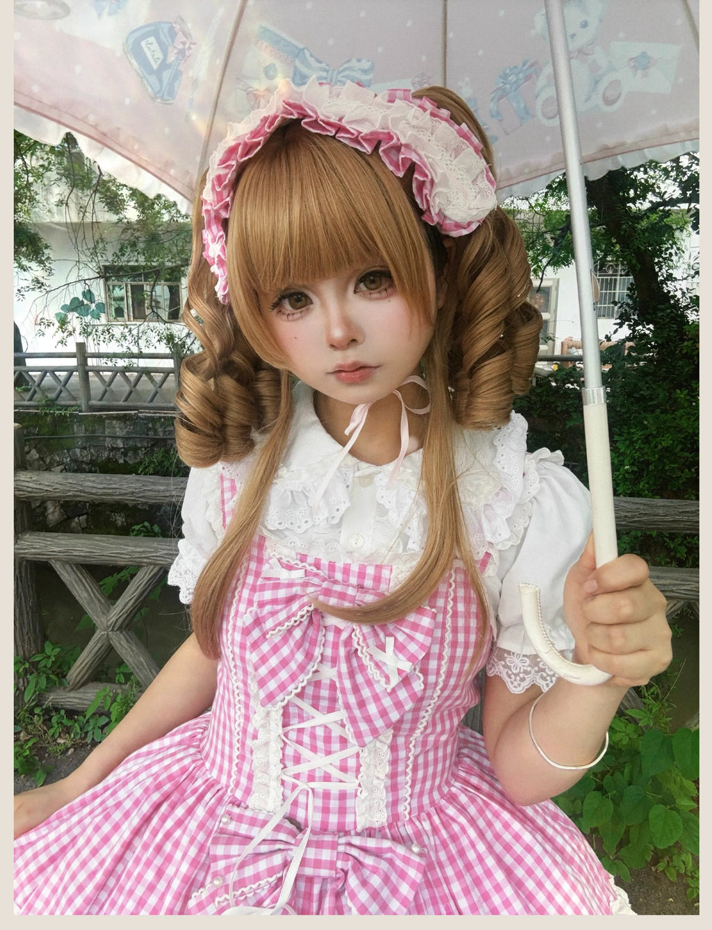 Plaid Baileys - Pink Plaid Old School Lolita JSK Dress - image 18