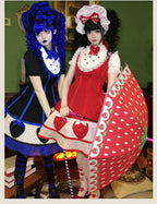 The Weird Strawberry Lady - Old School Lolita JSK, Hand-Studded Strawberry and Accessories - image 6