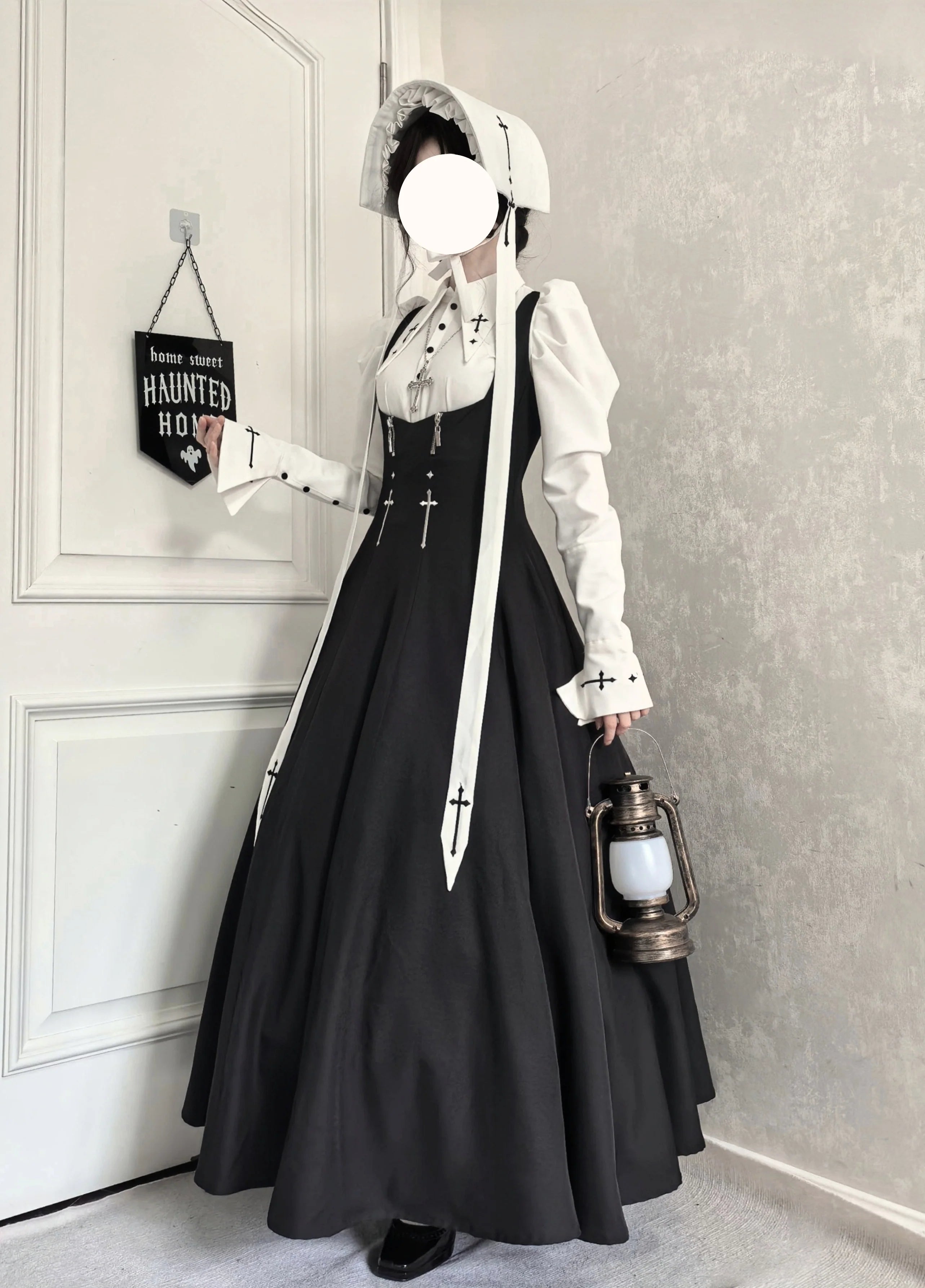 Gothic Lolita Bust-supporting JSK Set, Cross Embroidery - image 4