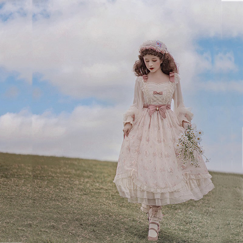 Time Stationery - Elegant Lolita Long Sleeve OP Dress - image 5