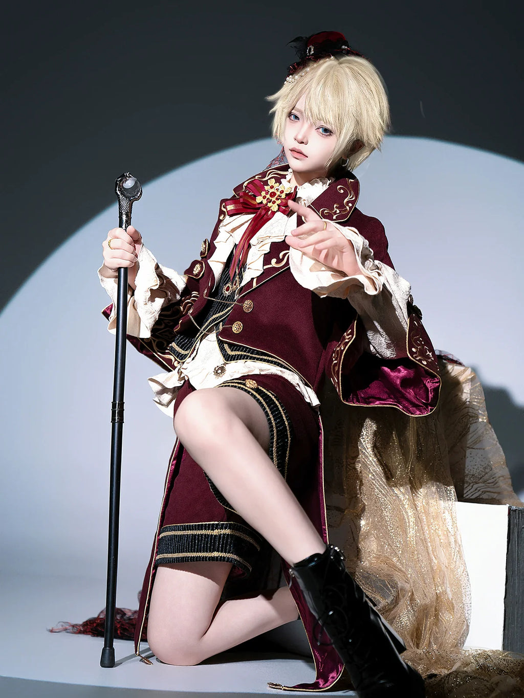 Heir - Military Ouji Lolita Blouse, Coat & Shorts Set - image 6