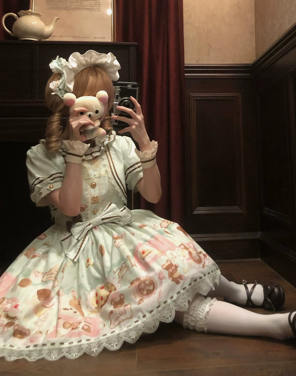 Dream Teahouse - Dessert Print Kawaii Lolita OP Dress Suit - image 34