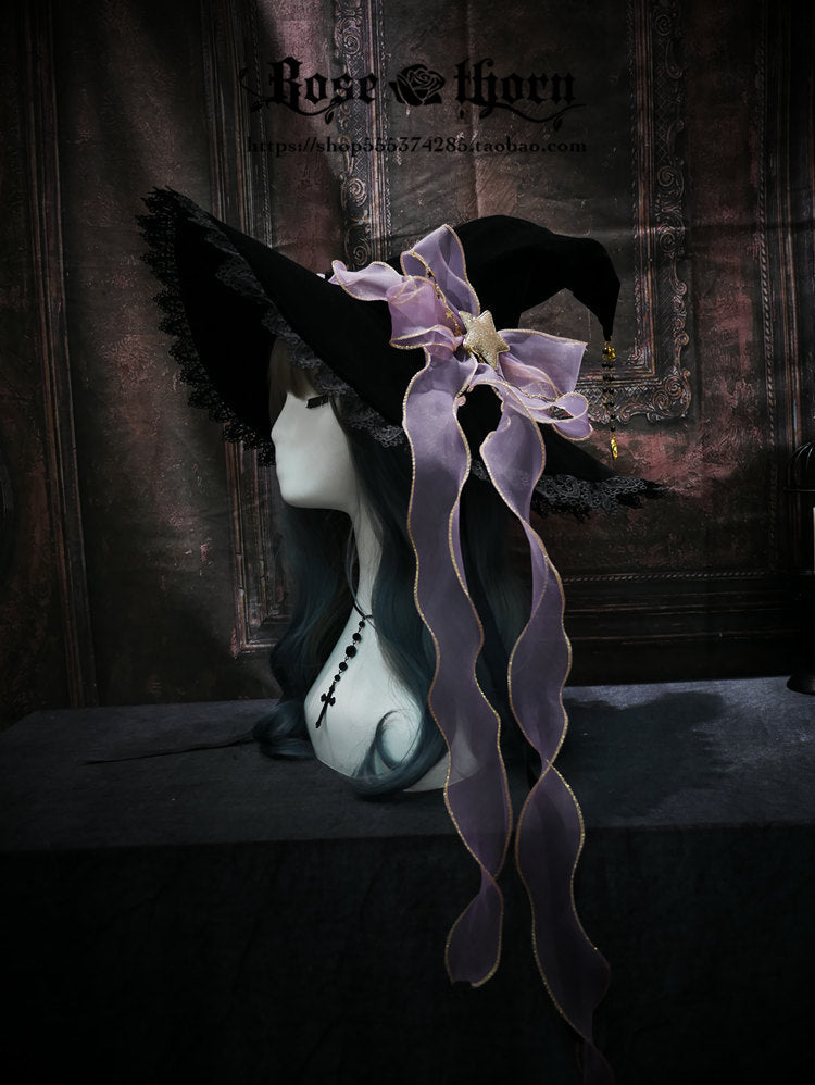 Twinkle Veil Lolita Halloween Witch Hat - image 24