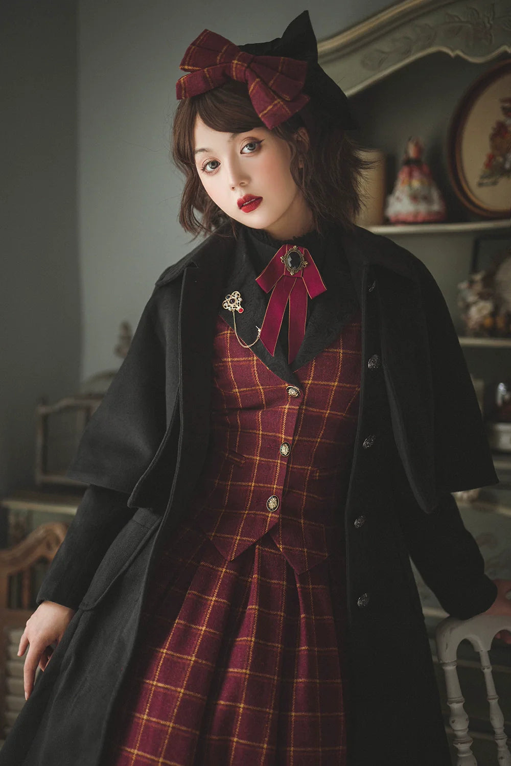 Rose - Elegant Lolita Fishbone Grid Skirt Customized - image 18