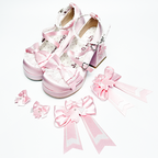 Sakura Oath - Sweet Lolita Chunky Heel, 3D Floral Decoration - image 27