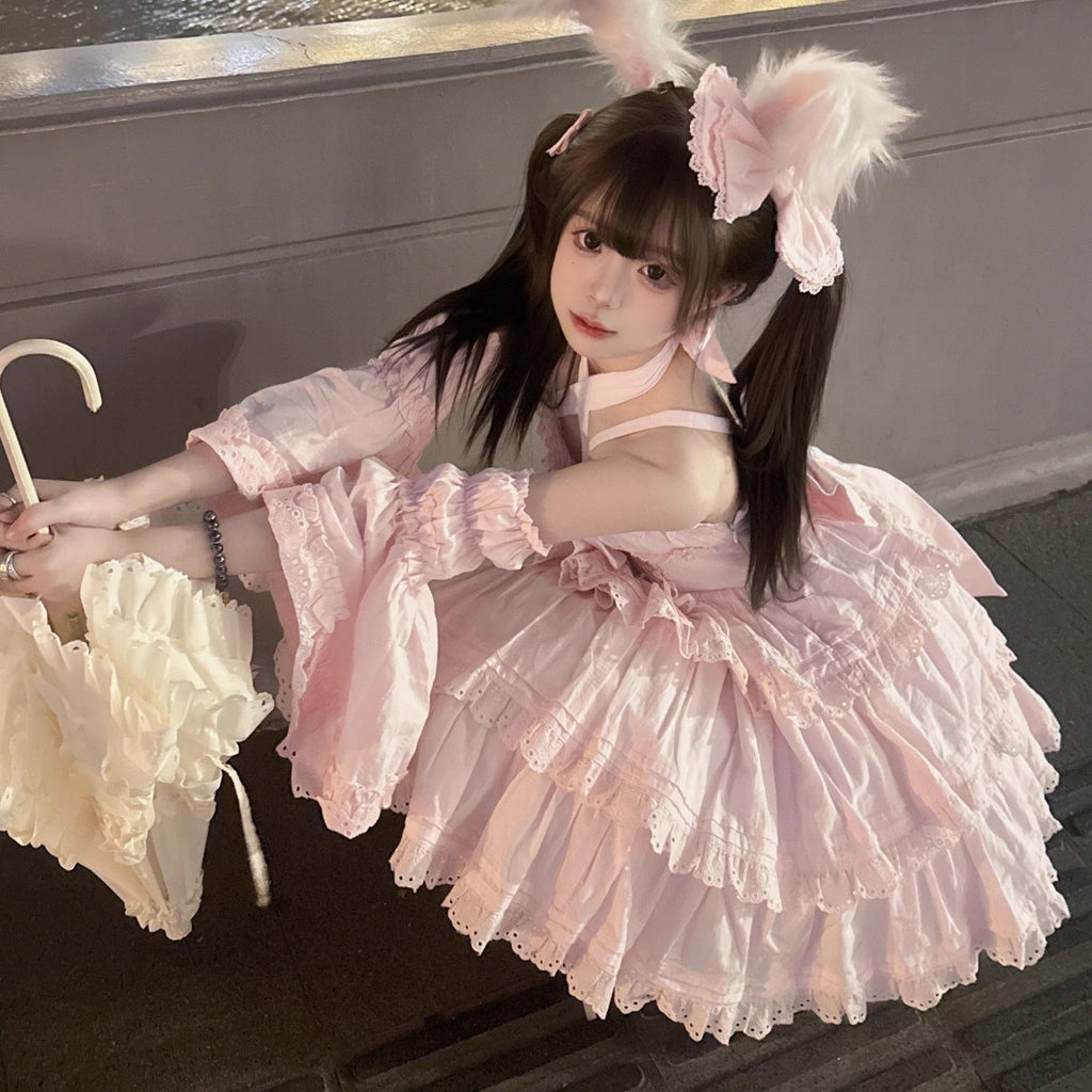 Miss Flora - Cotton Sweet Lolita Dress Set Doll-like OP and JSK - image 11