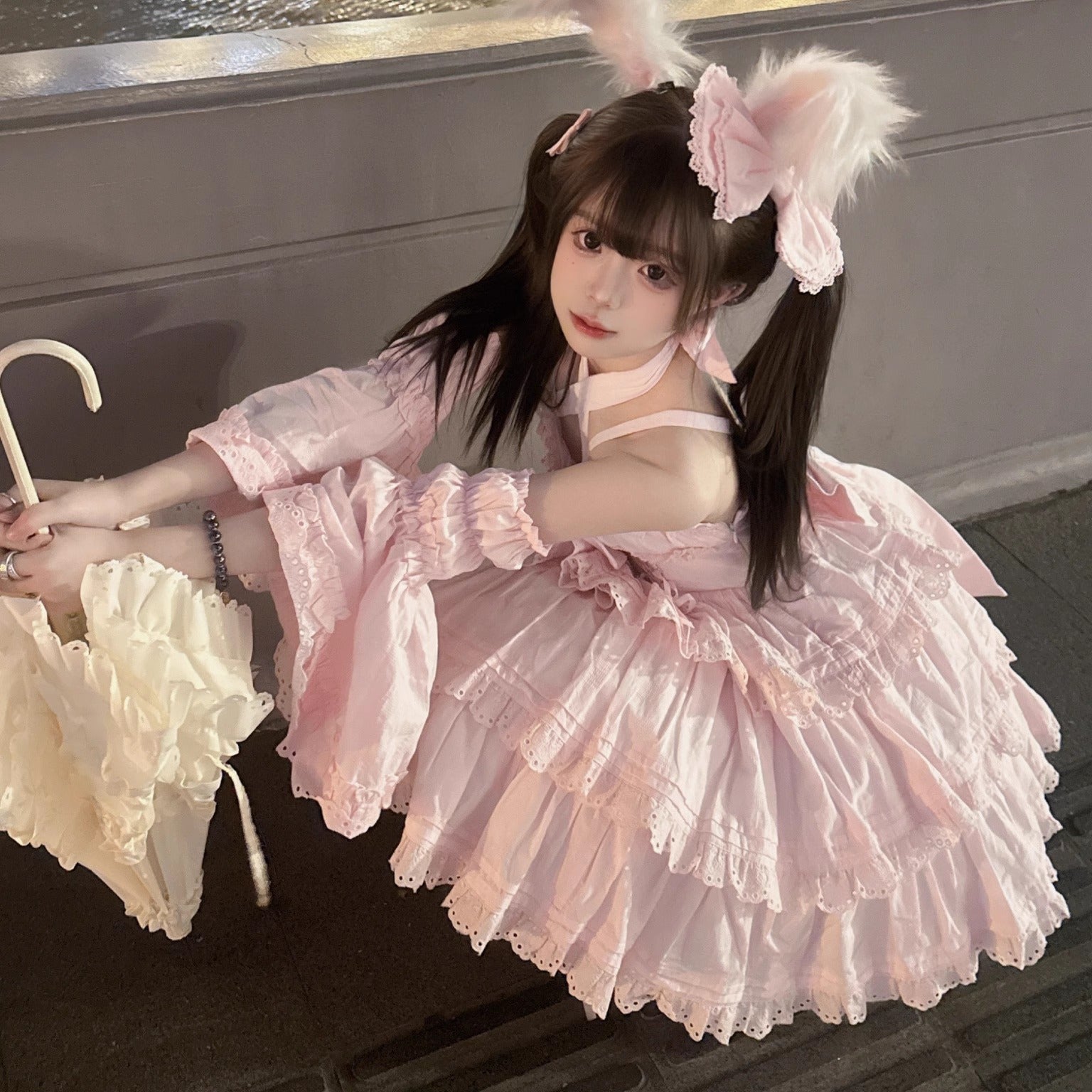 Miss Flora - Cotton Sweet Lolita Dress Set Doll-like OP and JSK - image 11