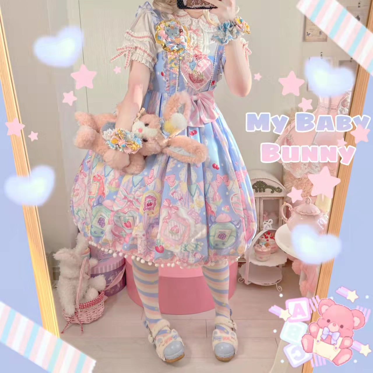 Sweetheart Knots - Sweet Lolita Dress Short Sleeve OP - image 9