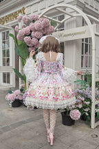 Rose Garden Prelude - Sweet Lolita OP Dress, Floral Printed - image 9