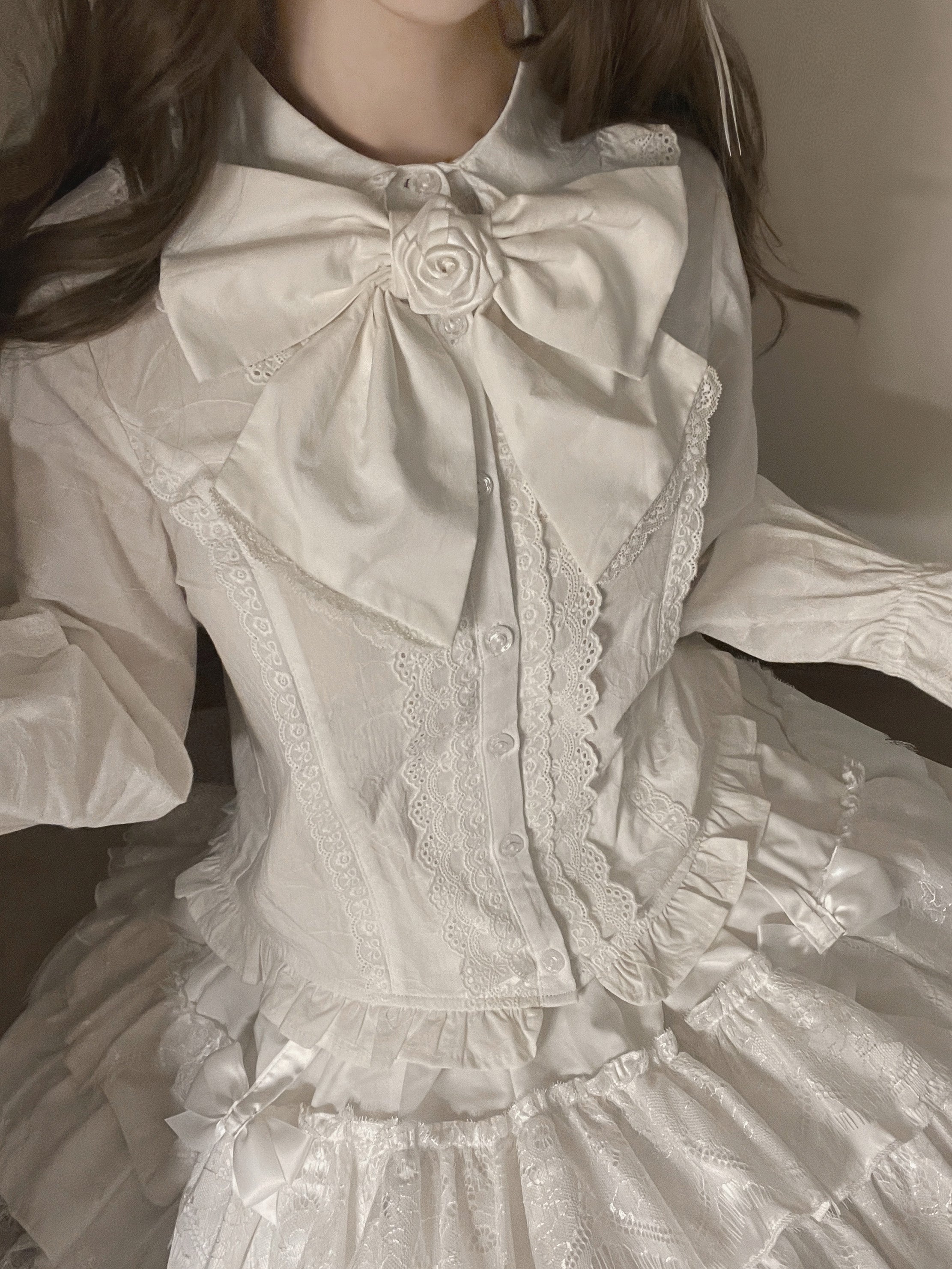 Lily - Kawaii Lolita Blouse Soft Girl Bubble Puff Sleeve - image 1
