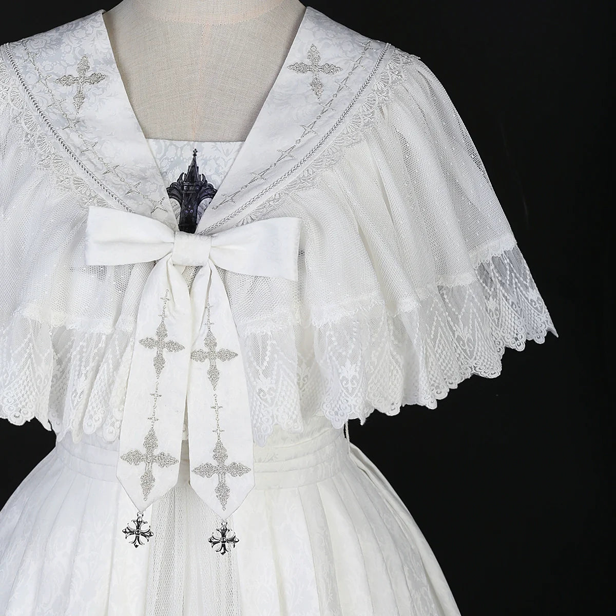Silent Church - Gothic Lolita JSK Dress Printed Dress Thin Shawl Set - image 38