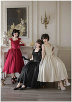For Beloved - Classic Lolita Satin JSK Dress Set, Fishbone Waist - image 17