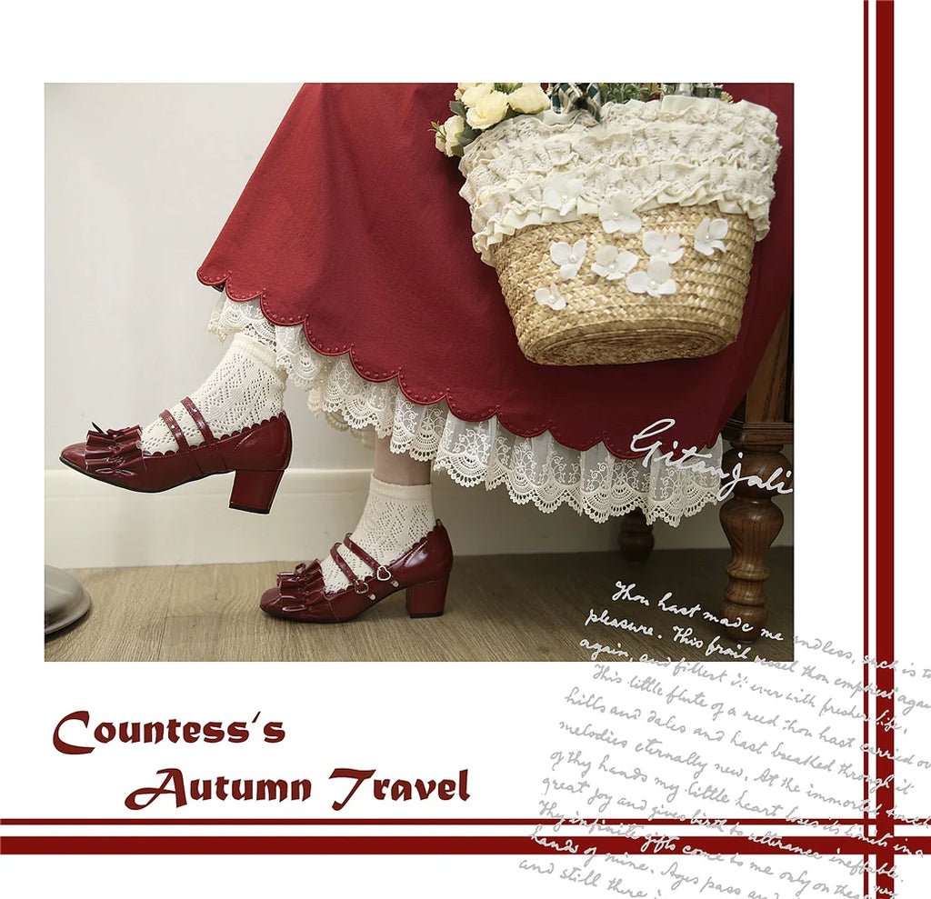 Countess's Autumn Travel - Vintage Lolita Shirt and Skirt - image 9
