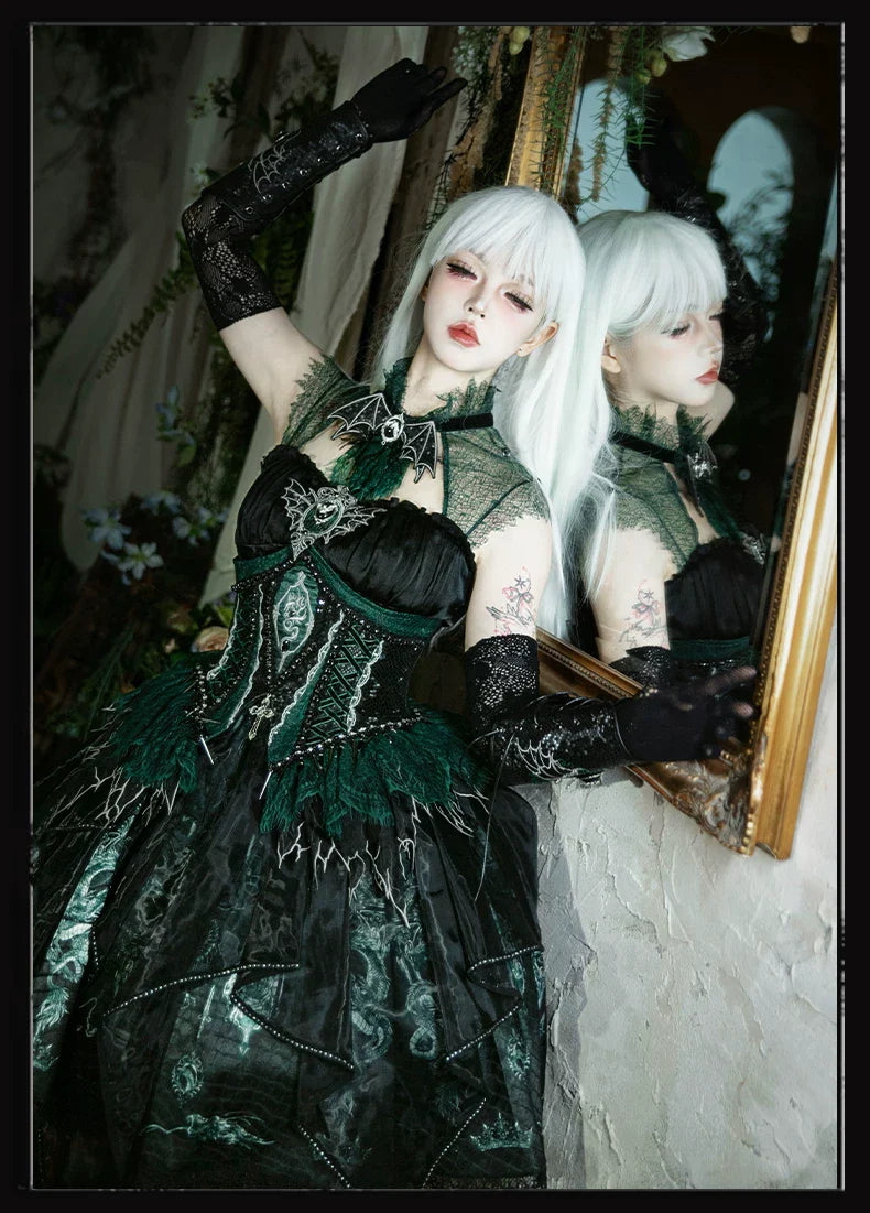 Bone Dragon - Gothic Lolita Corset JSK Dress Set with Embroidery - image 68