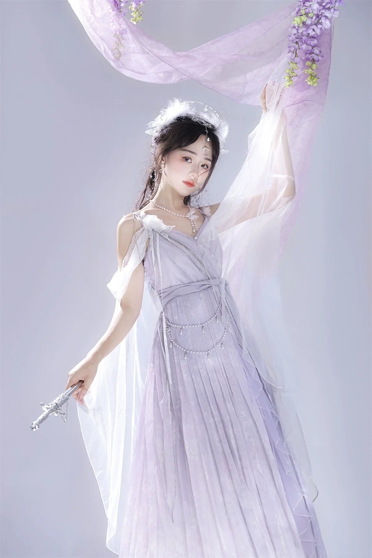 Han Lolita Dress Side Slit Purple JSK Dress - image 2