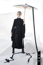 Pomegranate Note - Black Pleated Ouji Skirt - image 6