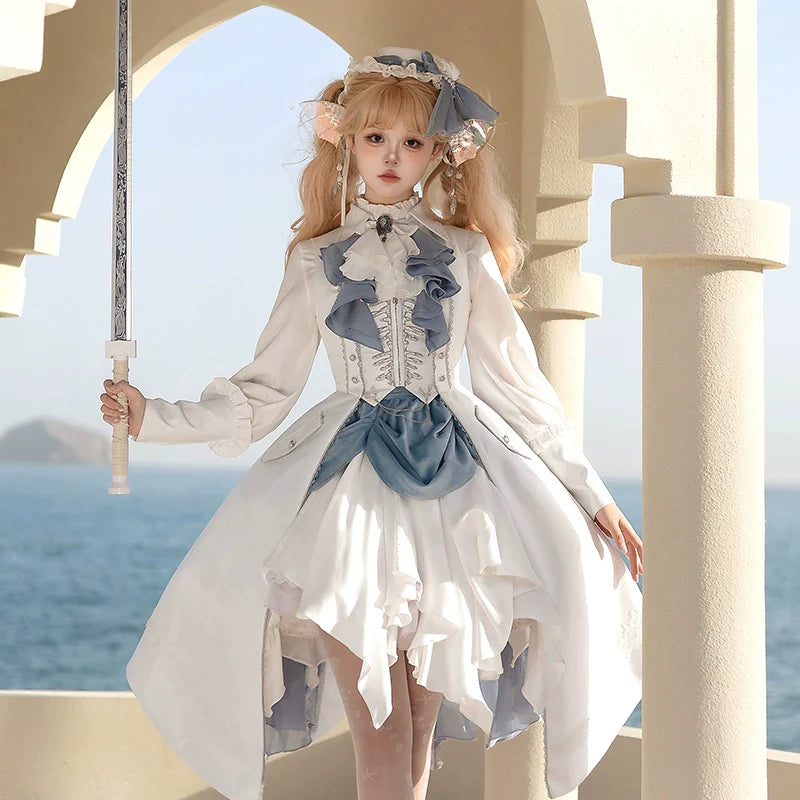 Crumbling Skeleton - Ouji Lolita Fishbone Embroideried Vest & Pants Suits - image 2