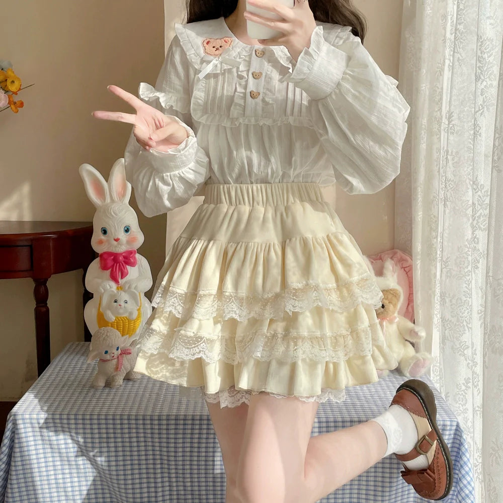 Kawaii Lolita Skirt Lace Cake Short SK - image 3