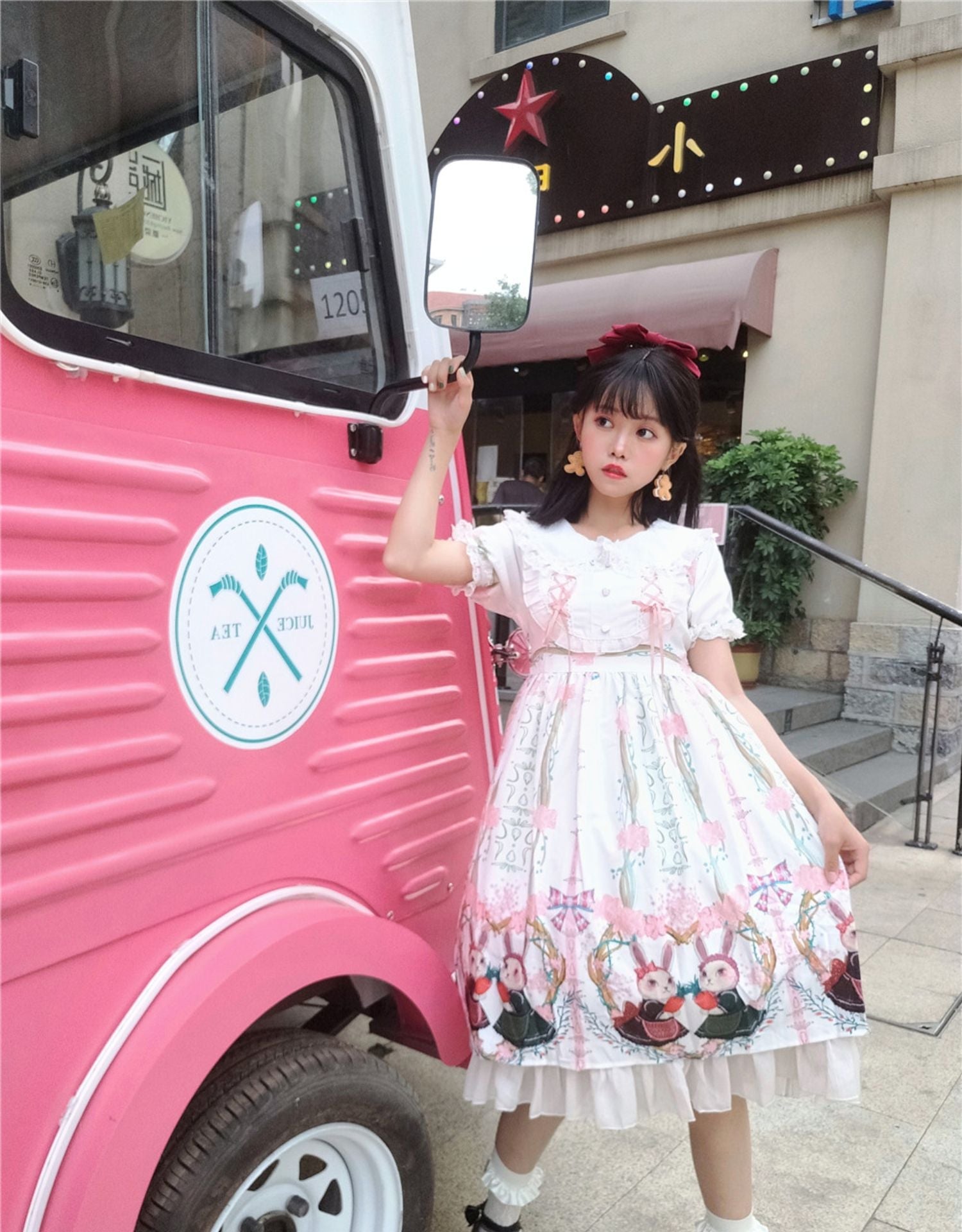 Picnic Bunny Girl - Plus Size Lolita JSK Short Sleeve OP Dress - image 27