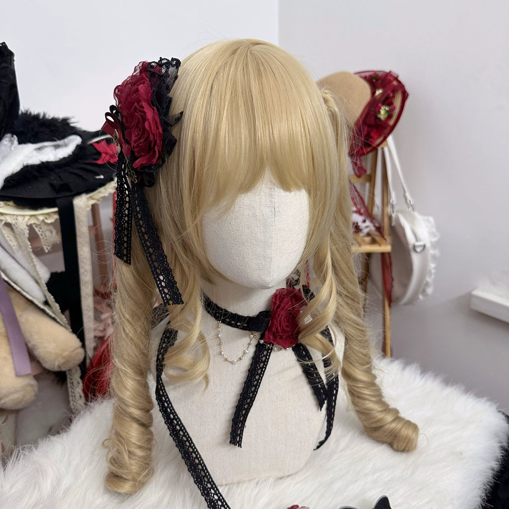 Elegant Lolita Rose Choker Handmade Headdress Set Multicolors - image 1