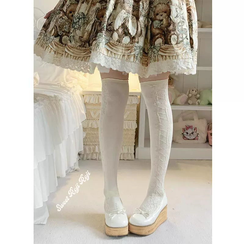 Classic Lolita Socks Autumn Mid-calf Cotton Socks - image 12