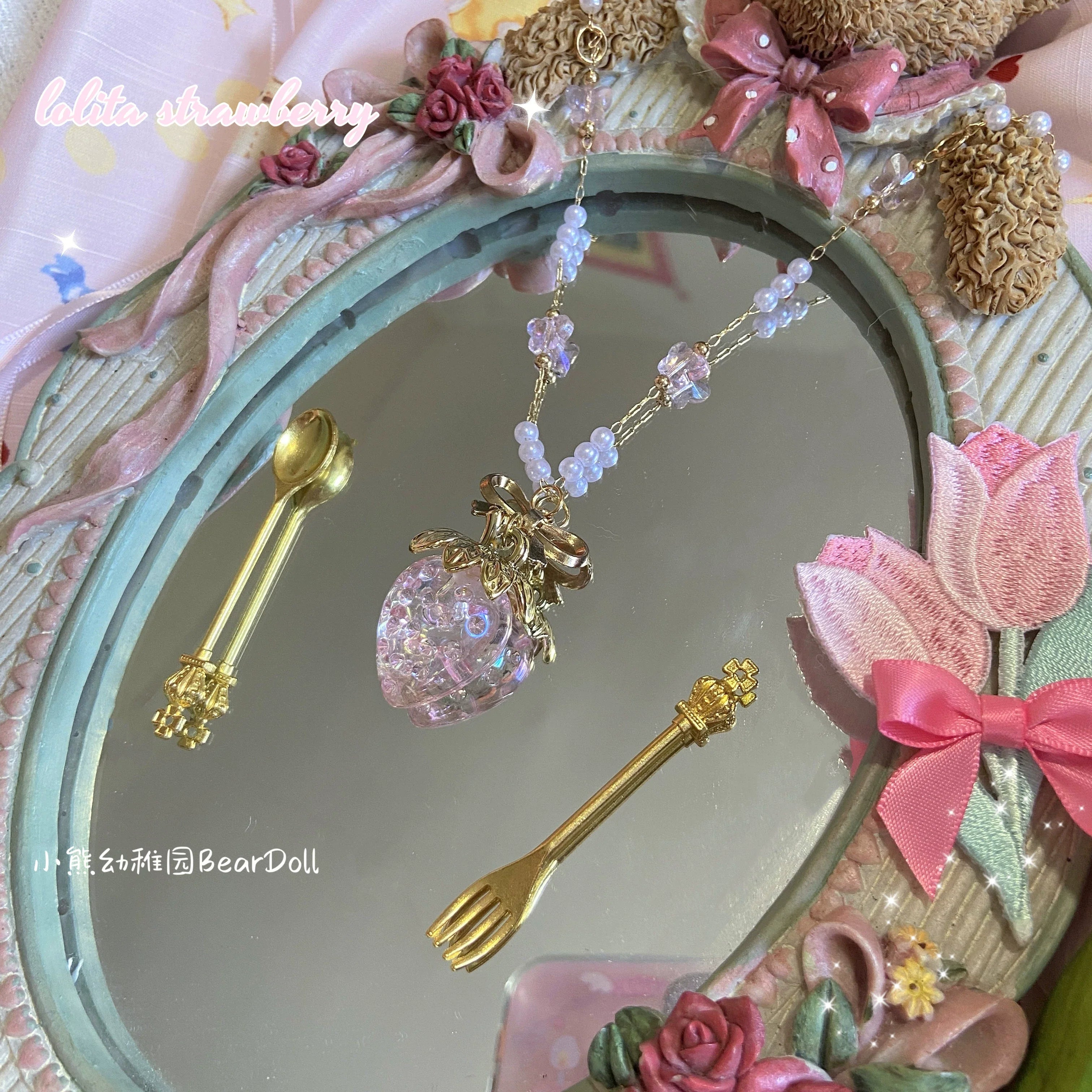 Sweet Lolita Strawberry Charlotte Necklace - image 20