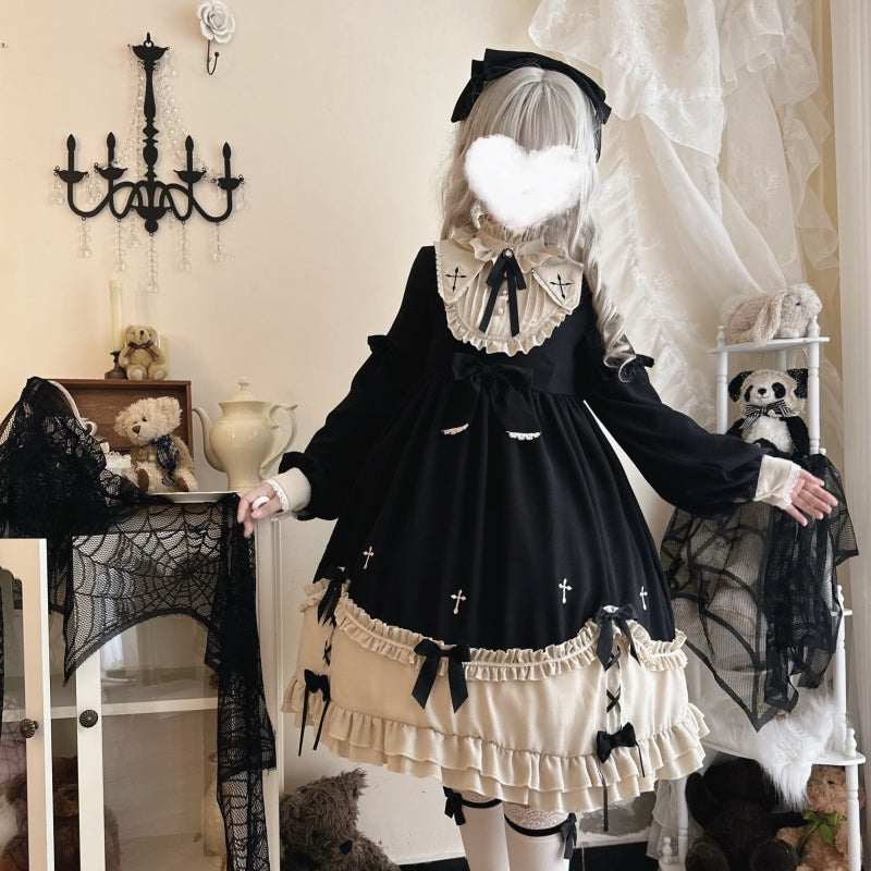 Plus Size Lolita Winter OP Dress, Long Sleeve - image 1
