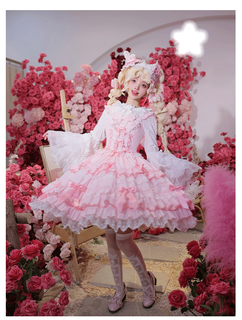 Love Notebook - Old School Lolita JSK Vintage Doll Tiered Dress - image 7