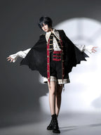 Vampire Youth - Ouji Lolita Bat Shaped Cape Set, Gold Embroidery & Red Accents - image 10