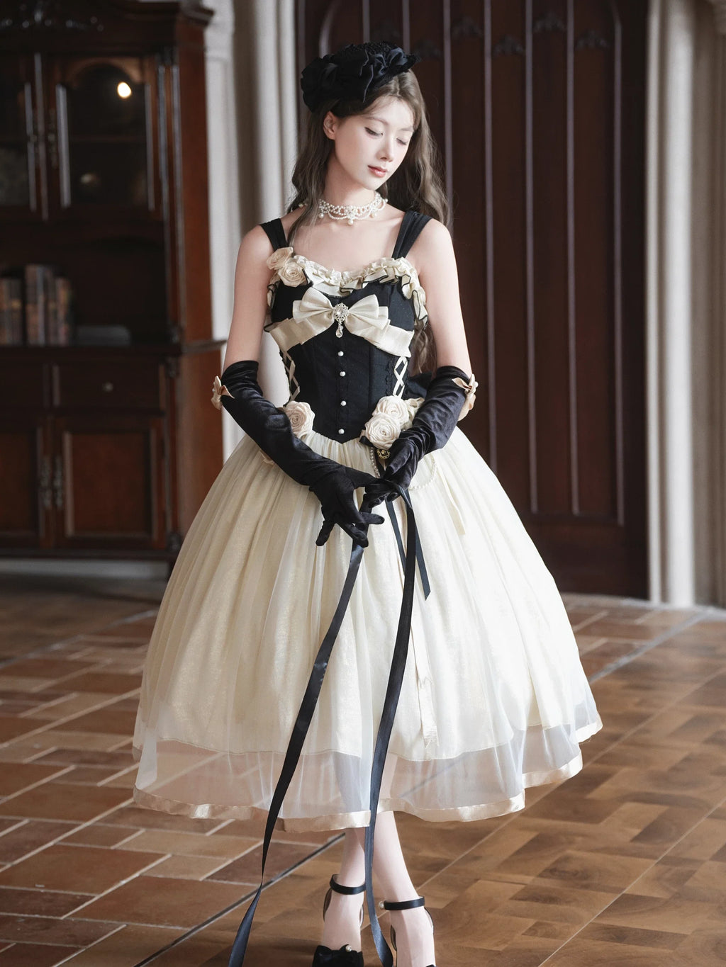 Paris Souvenir - Classic Lolita Corset JSK Dress with 3D Rose Decor - image 10