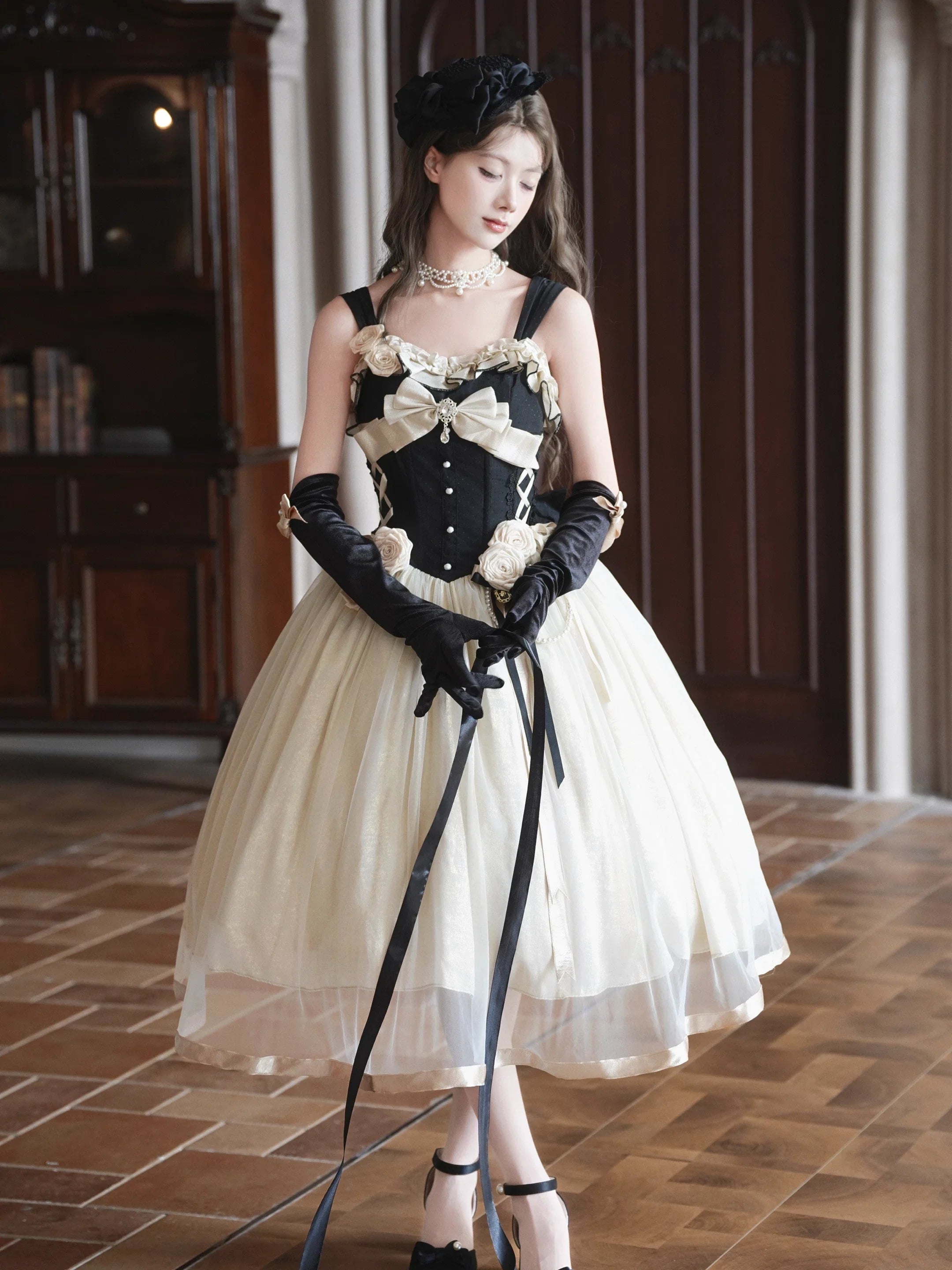 Paris Souvenir - Classic Lolita Corset JSK Dress with 3D Rose Decor - image 10
