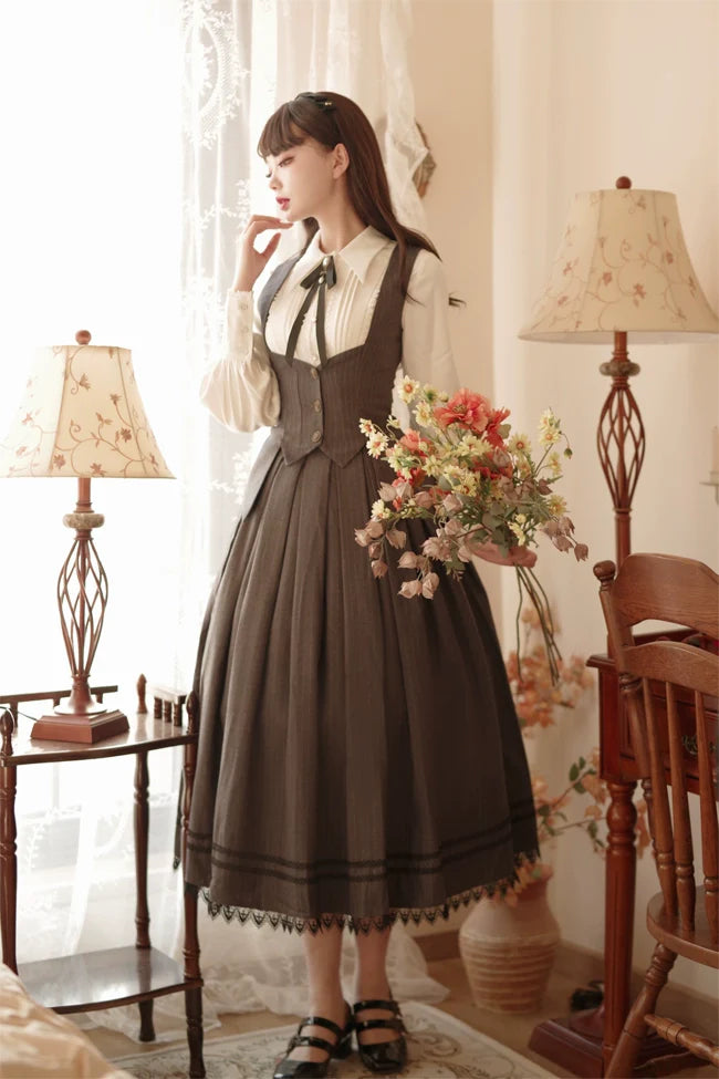 Griffin's Promise - Classic Lolita Skirt Striped Plaid Elegant SK - image 12